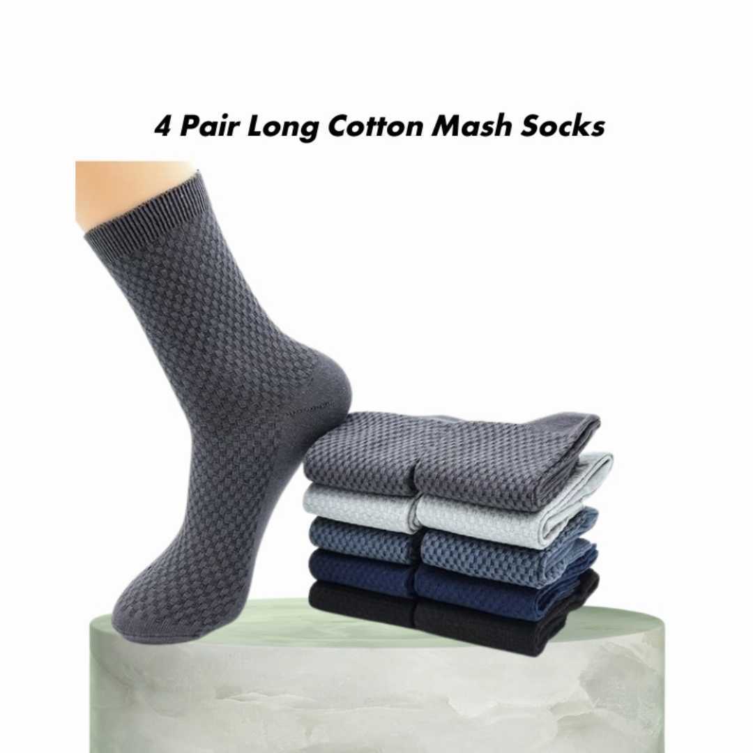 4,Pair,Long,Cotton,Mash,Socks